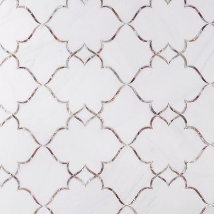 Kali Dolomite Mother of Pearl Waterjet Mosaic Kali Dolomite Mother of Pearl Waterjet Mosaic