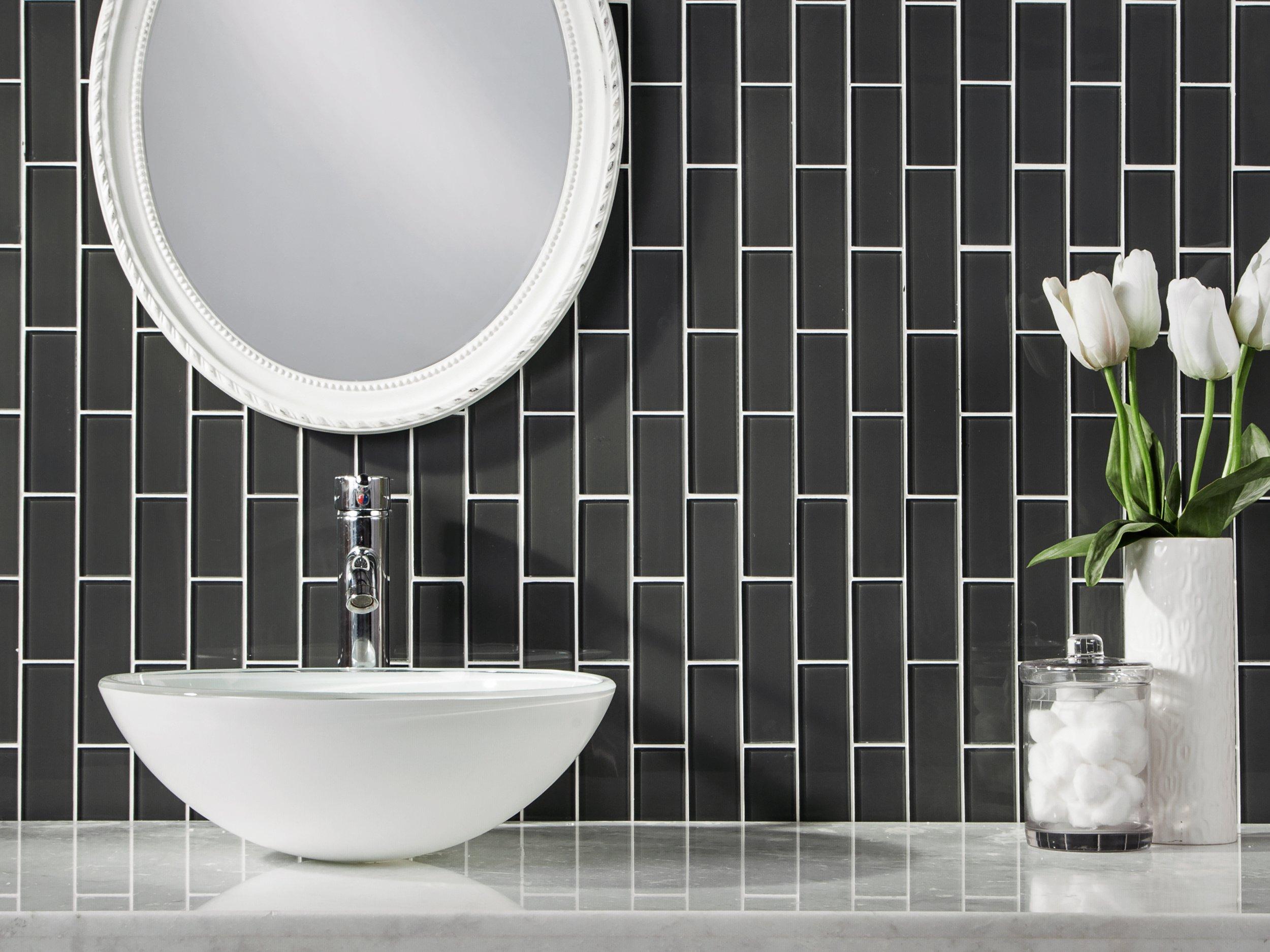 Shadow II Brick Glass Mosaic