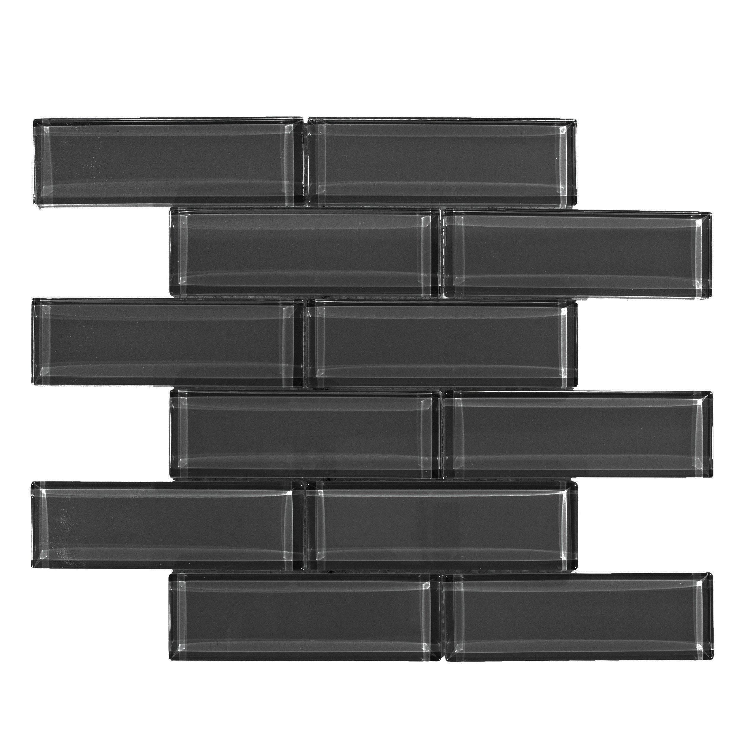 Shadow II Brick Glass Mosaic