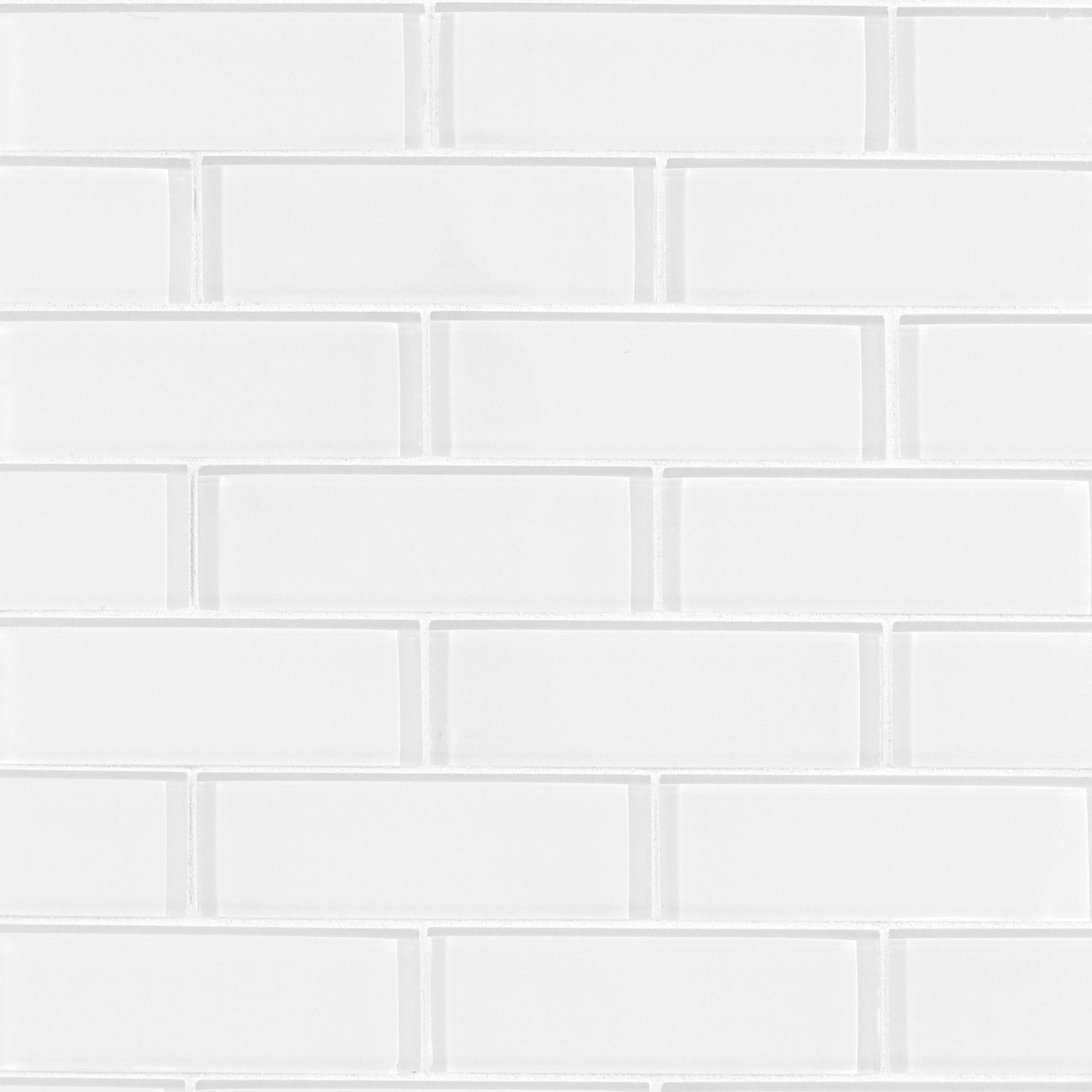 Snow II Brick Glass Mosaic