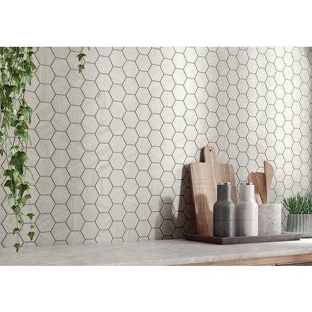 Ashford Woodville White Hexagon Porcelain Mosaic Ashford Woodville White Hexagon Porcelain Mosaic