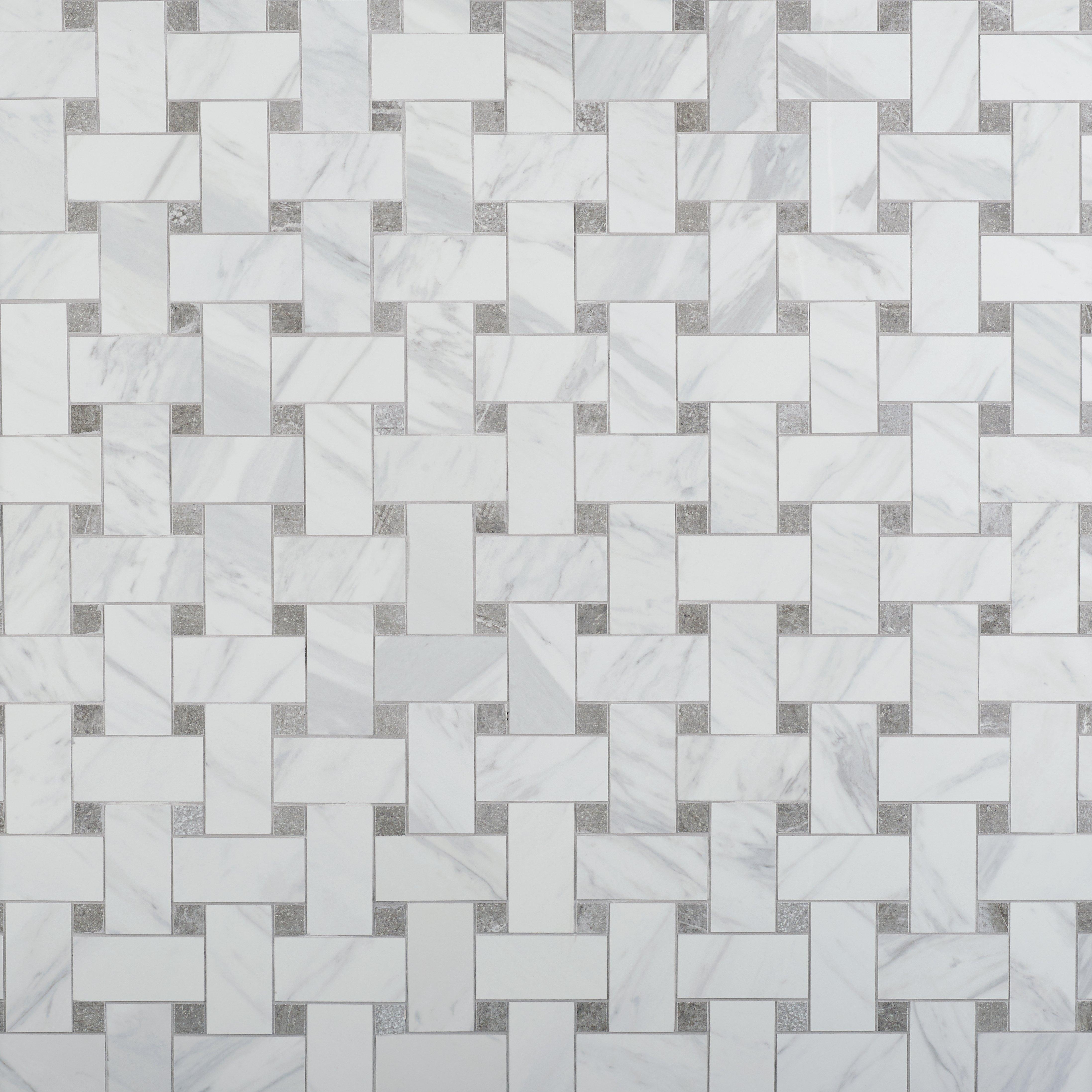 Cesari Bianca Basketweave Porcelain Mosaic