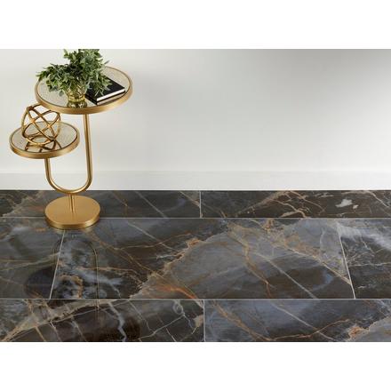 Zena Black Polished Porcelain Tile Zena Black Polished Porcelain Tile