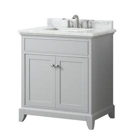 Aurora 31 in. Vanity with Carrara Marble Top Aurora 31 in. Vanity with Carrara Marble Top