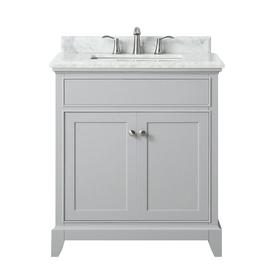 Aurora 31 in. Vanity with Carrara Marble Top Aurora 31 in. Vanity with Carrara Marble Top