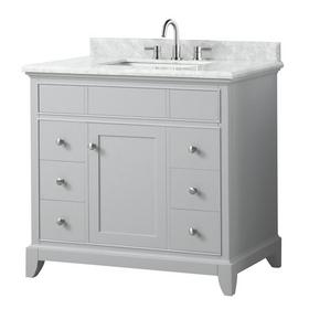 Aurora 37 in. Vanity with Carrara Marble Top Aurora 37 in. Vanity with Carrara Marble Top