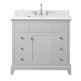 Aurora 37 in. Vanity with Carrara Marble Top Aurora 37 in. Vanity with Carrara Marble Top