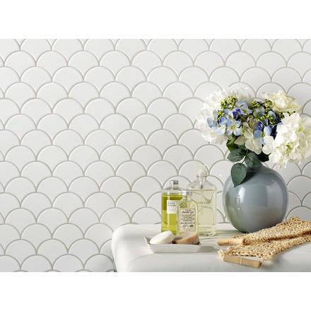 White Stiletto Ceramic Mosaic White Stiletto Ceramic Mosaic
