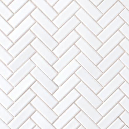 Festival Glossy White Herringbone Porcelain Mosaic Festival Glossy White Herringbone Porcelain Mosaic