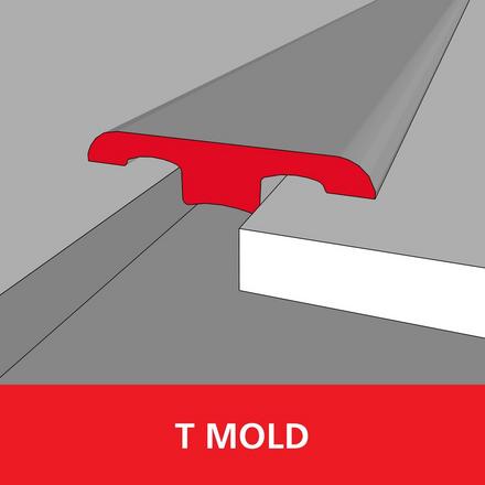 Color 37855P 3/4in. Solid Hardwood T Mold Color 37855P 3/4in. Solid Hardwood T Mold