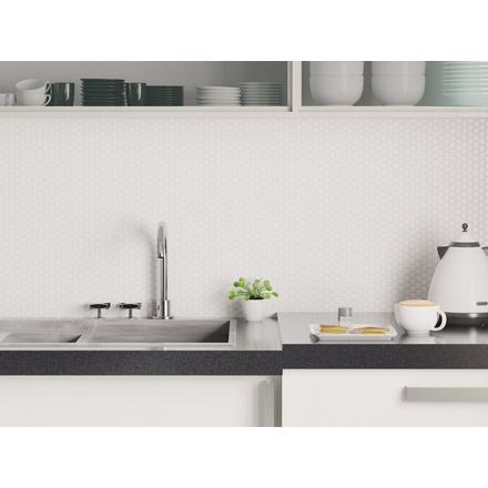 Penny White Polished Porcelain Mosaic Penny White Polished Porcelain Mosaic