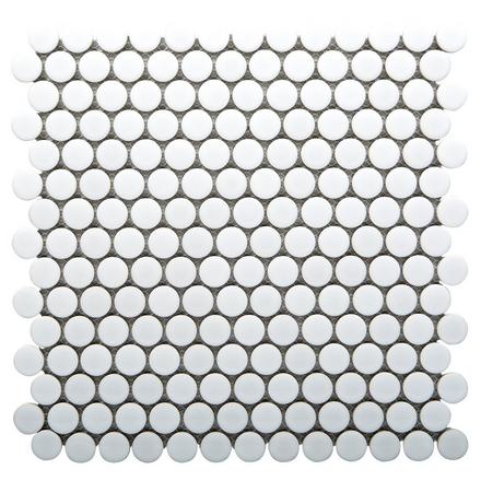Penny White Polished Porcelain Mosaic Penny White Polished Porcelain Mosaic