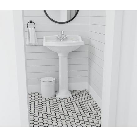 Gossamer White and Black Marble Hexagon Mosaic Gossamer White and Black Marble Hexagon Mosaic