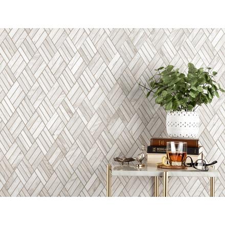 Coastal Ivory Honed Marble Diamond Mosaic Coastal Ivory Honed Marble Diamond Mosaic