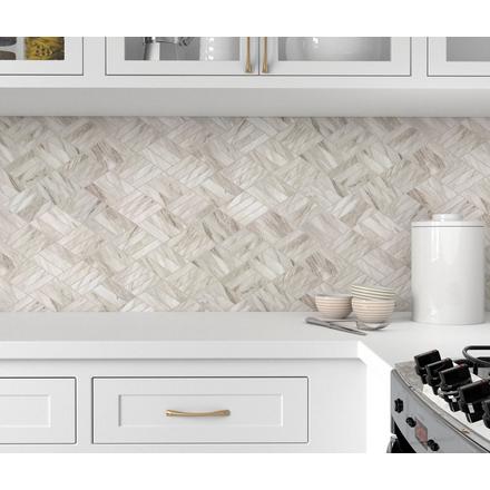 Coastal Ivory Honed Marble Diamond Mosaic Coastal Ivory Honed Marble Diamond Mosaic