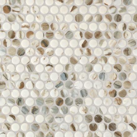 Calacatta Vecchia Ceramic Penny Mosaic Calacatta Vecchia Ceramic Penny Mosaic