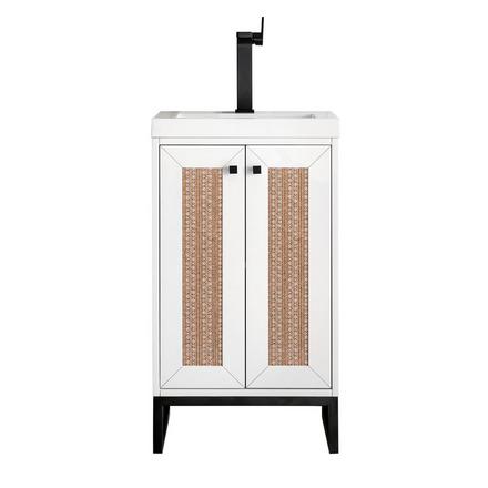 Chianti 20 in. Glossy White and Matte Black Vanity with Glossy White Top Chianti 20 in. Glossy White and Matte Black Vanity with Glossy White Top