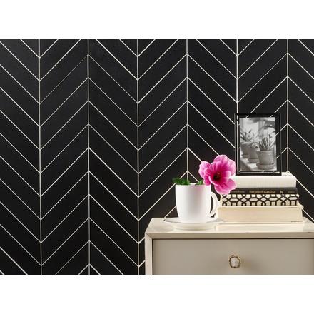 Jet Black Basalt Chevron Mosaic Jet Black Basalt Chevron Mosaic