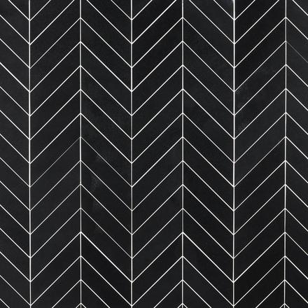 Jet Black Basalt Chevron Mosaic Jet Black Basalt Chevron Mosaic