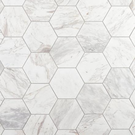 Volakas Hexagon Honed Marble Tile Volakas Hexagon Honed Marble Tile