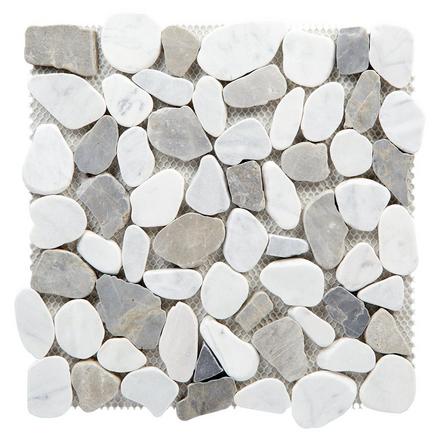 Bianco Carrara Mix II Pebble Marble Mosaic Bianco Carrara Mix II Pebble Marble Mosaic