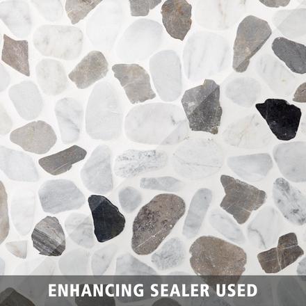 Bianco Carrara Mix II Pebble Marble Mosaic Bianco Carrara Mix II Pebble Marble Mosaic