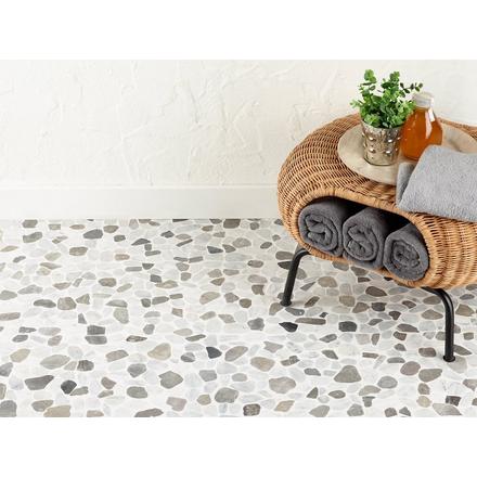 Bianco Carrara Mix II Pebble Marble Mosaic Bianco Carrara Mix II Pebble Marble Mosaic