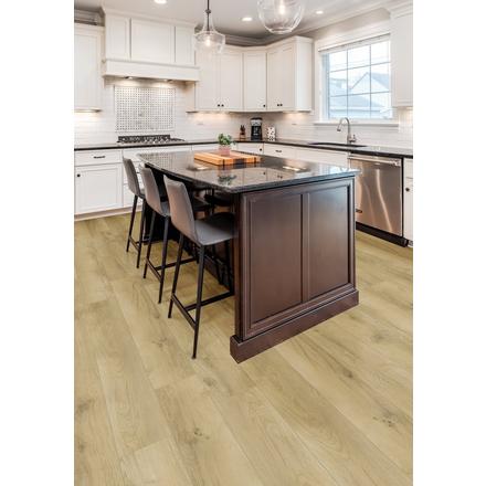 Flaxen Blonde Waterproof Rigid Core Luxury Vinyl Plank - Cork Pad Flaxen Blonde Waterproof Rigid Core Luxury Vinyl Plank - Cork Pad