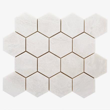 Iceberg Hexagon Honed Marble Mosaic Iceberg Hexagon Honed Marble Mosaic