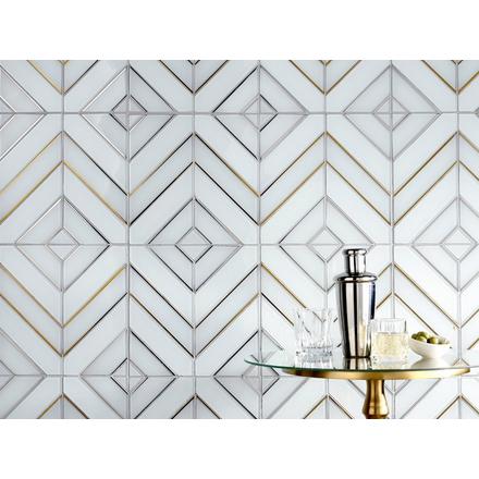 Metallic White Chevron Glass Mosaic Metallic White Chevron Glass Mosaic