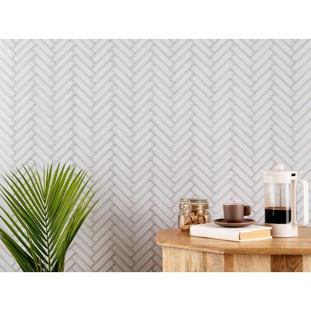 Snow Herringbone Glass Mosaic Snow Herringbone Glass Mosaic