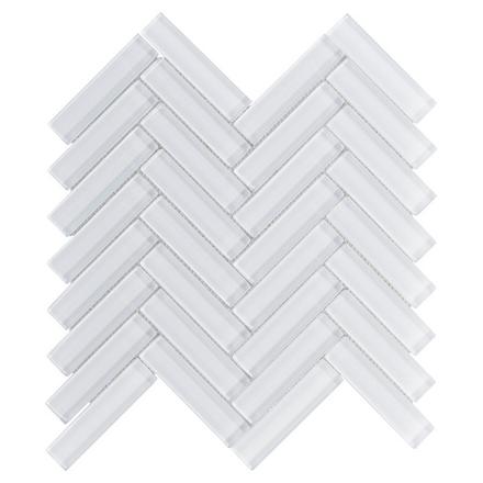 Snow Herringbone Glass Mosaic Snow Herringbone Glass Mosaic