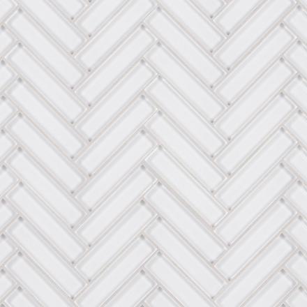 Snow Herringbone Glass Mosaic Snow Herringbone Glass Mosaic