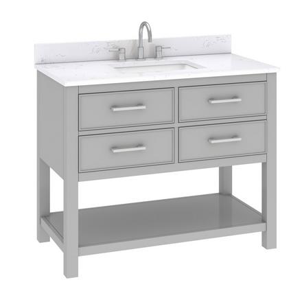 Hampton 43 in. Gray Single Vanity with Engineered Top Hampton 43 in. Gray Single Vanity with Engineered Top