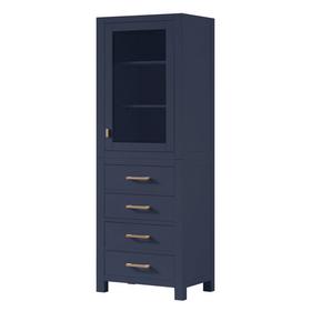 Kent 24 in. Navy Blue Linen Tower Kent 24 in. Navy Blue Linen Tower