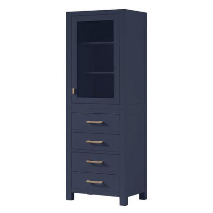 Kent 24 in. Navy Blue Linen Tower Kent 24 in. Navy Blue Linen Tower