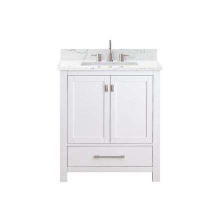 Kent 31 in. White Single Vanity with Engineered Cararra Top Kent 31 in. White Single Vanity with Engineered Cararra Top
