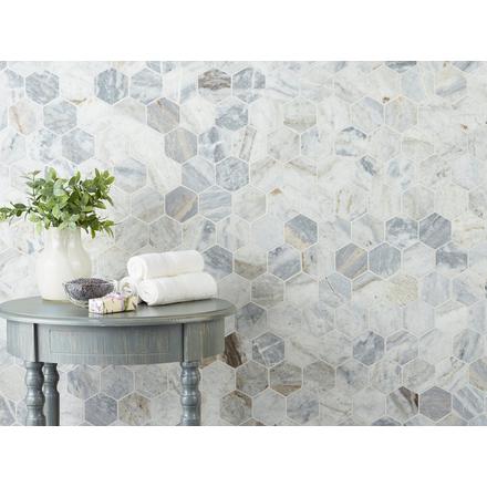Aleutian Isles Honed Marble Hexagon Mosaic Aleutian Isles Honed Marble Hexagon Mosaic