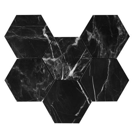 Ryker Black Leather Hexagon Marble Mosaic Ryker Black Leather Hexagon Marble Mosaic