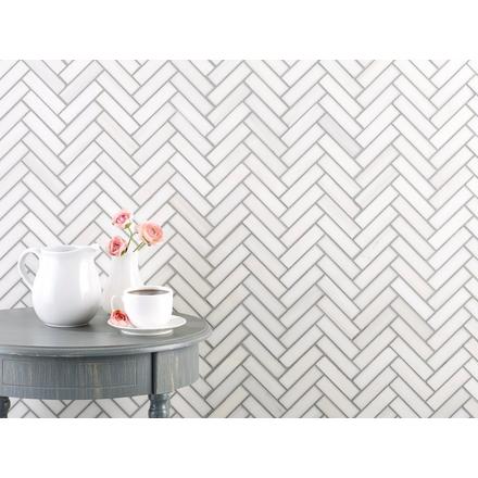 Dolomite Herringbone Honed Marble Mosaic Dolomite Herringbone Honed Marble Mosaic