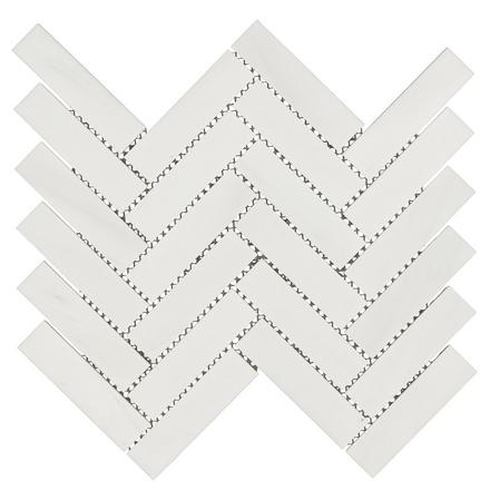 Dolomite Herringbone Honed Marble Mosaic Dolomite Herringbone Honed Marble Mosaic