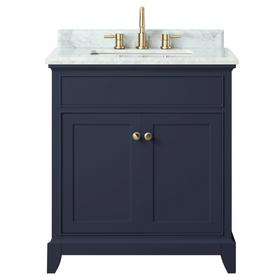 Aurora Blue 31 in. Vanity with Carrara Top Aurora Blue 31 in. Vanity with Carrara Top