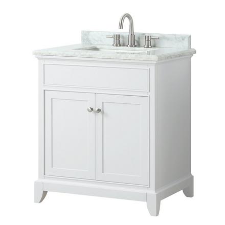 Aurora 31 in. White Vanity with Carrara Top Aurora 31 in. White Vanity with Carrara Top