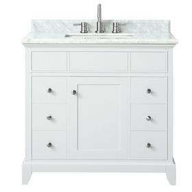 Aurora White 37 in. Vanity with Carrara Top Aurora White 37 in. Vanity with Carrara Top