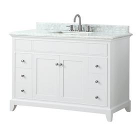 Aurora 49 in. White Vanity with Carrara Top Aurora 49 in. White Vanity with Carrara Top