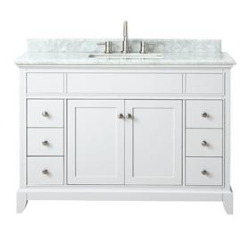Aurora 49 in. White Vanity with Carrara Top Aurora 49 in. White Vanity with Carrara Top