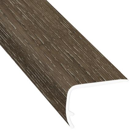 Weathered Charcoal 94in. Vinyl Overlapping Stair Nose Weathered Charcoal 94in. Vinyl Overlapping Stair Nose