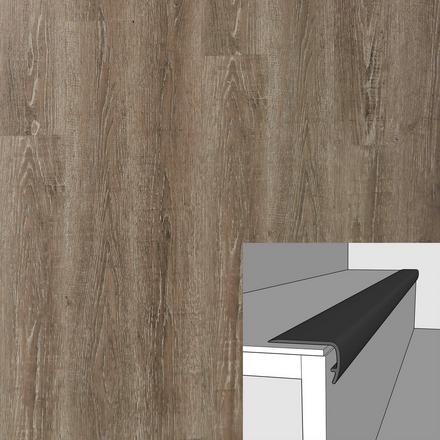 Weathered Charcoal 94in. Vinyl Overlapping Stair Nose Weathered Charcoal 94in. Vinyl Overlapping Stair Nose