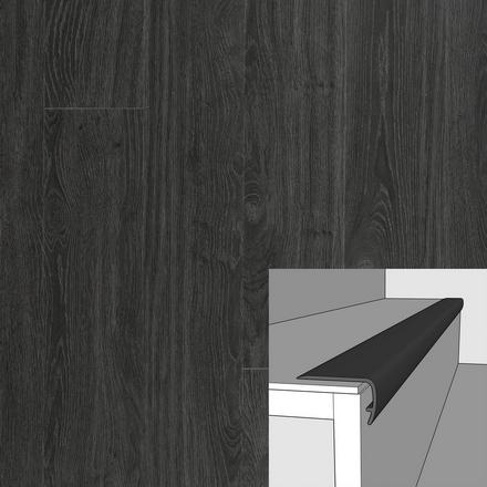 Ebony Grove Ash 94in. Vinyl Overlapping Stair Nose Ebony Grove Ash 94in. Vinyl Overlapping Stair Nose