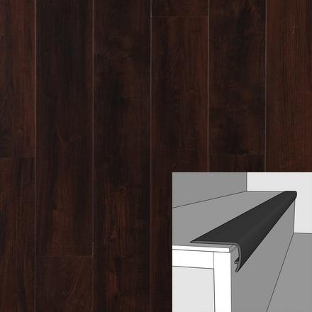 Dark Mahogany 94in. Vinyl Overlapping Stair Nose Dark Mahogany 94in. Vinyl Overlapping Stair Nose